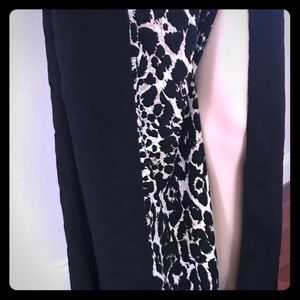Floor Length Black Leopard Print Pencil Skirt